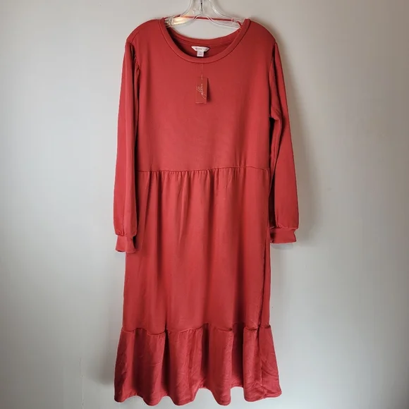 GUC Jillian Harris x Joe Fresh Rustic Orange Sweater Dress Size Large - Picture 2 of 7